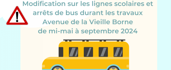 Les bus scolaires / RUBAN pendant les travaux